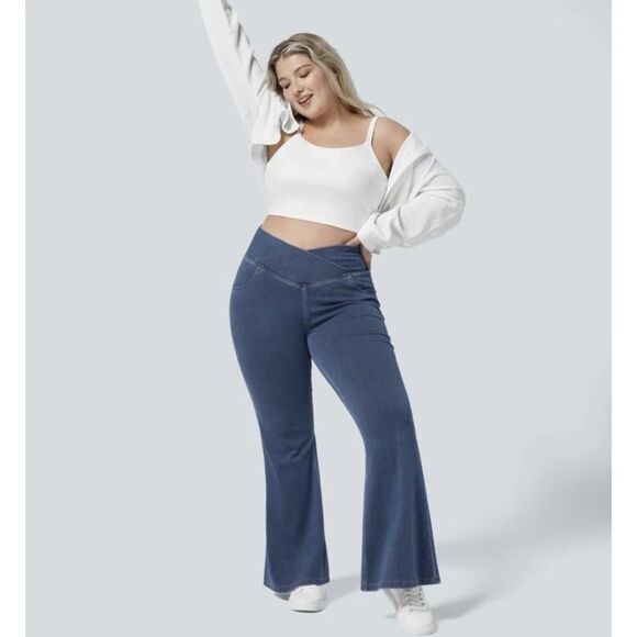 HALARA Denim - Halara Flex High Waisted Crossover Pocket Washed Casual Plus Size 2X Jeans